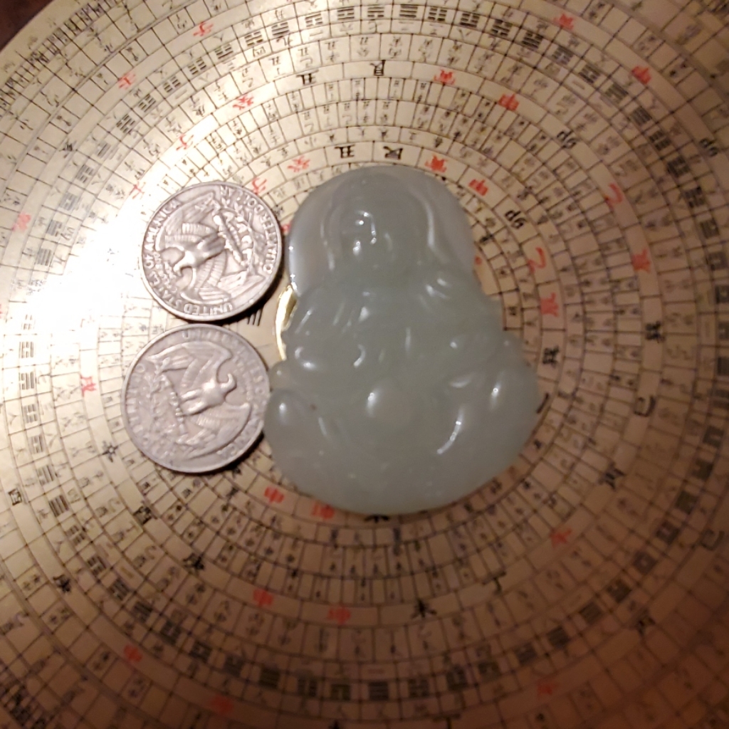 Vintage Genuine Jade Guan Yin Pendent